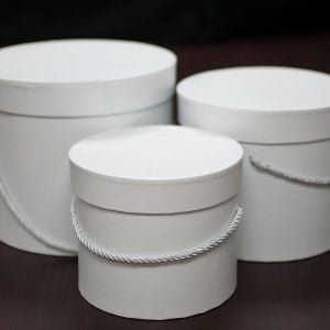 W9390 White Round Flower Box Set of 3