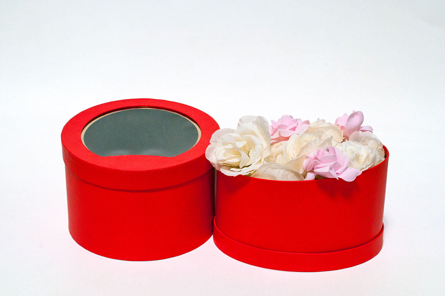 W9404Red Oval Window Flower Box