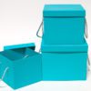 W9458-TB3 Set of 3 Tiffany Blue Square Flower Boxes Set of 3 Tiffany Blue Square Flower Boxes