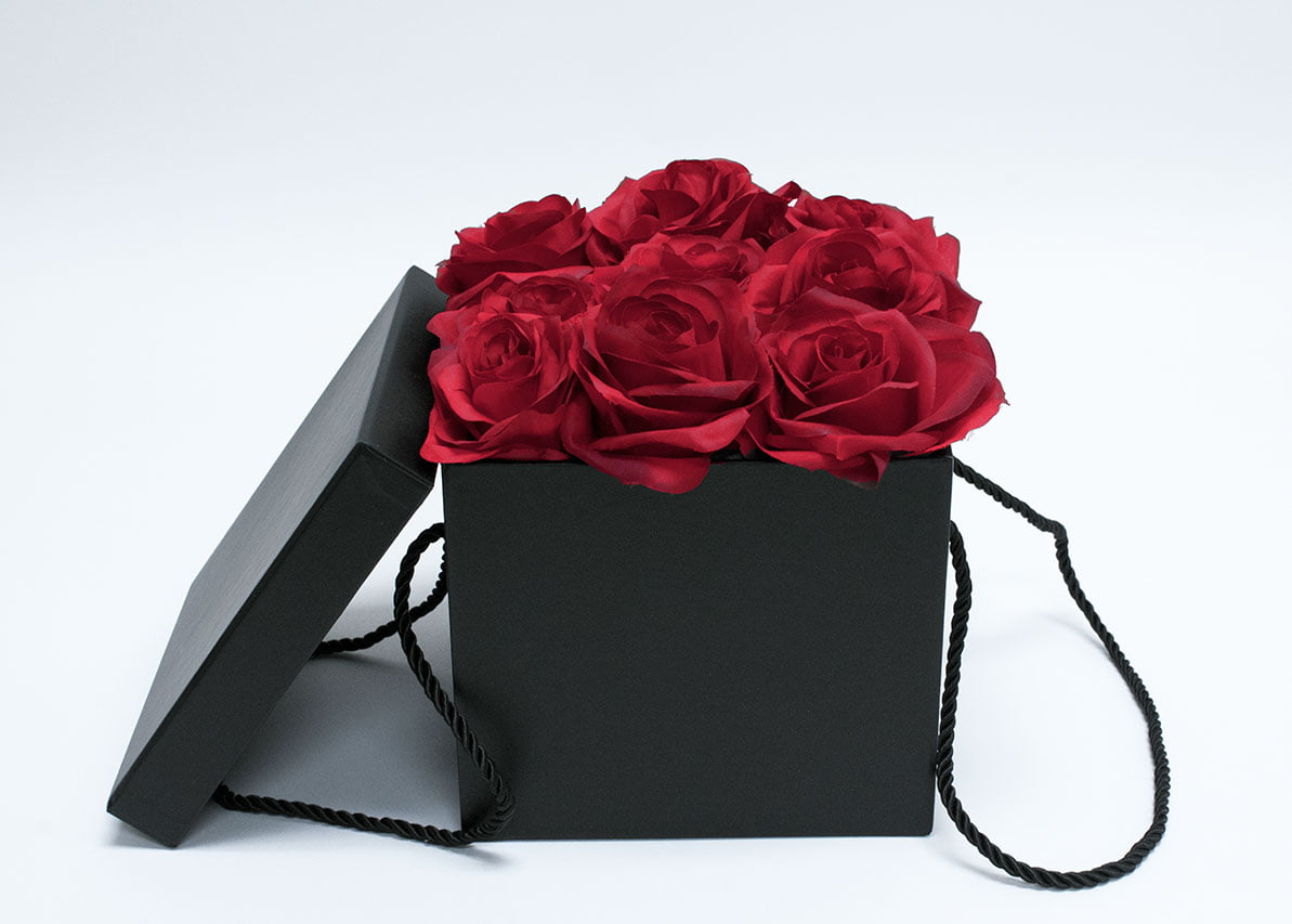 Set of 3 Black Square Flower boxes