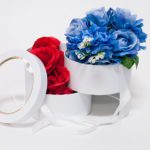 W9591 Double Layer White Round Flower Box with Window Lid (Two-Layers)