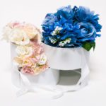 W9591 Double Layer White Round Flower Box with Window Lid (Two-Layers)