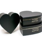 W9645 Black Heart Shape Flower Boxes Set of 3