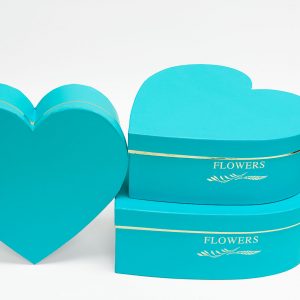 W9647TB Light Blue Heart Shape Flower Box (Set of 3)