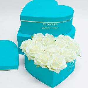 W9647TB Light Blue Heart Shape Flower Box (Set of 3)