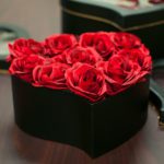 W9723 Royal Black Heart Shape Flower Boxes With Top Window (Set of 3)