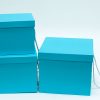 W9458TB Set of 3 Tiffany Blue Square Flower Boxes Set of 3 Tiffany Blue Square Flower Boxes