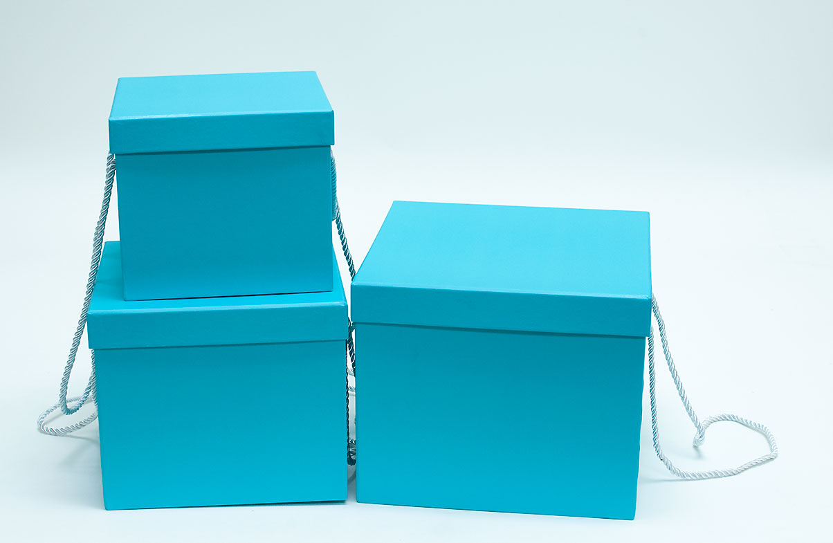 W9458TB Set of 3 Tiffany Blue Square Flower Boxes Set of 3 Tiffany Blue Square Flower Boxes
