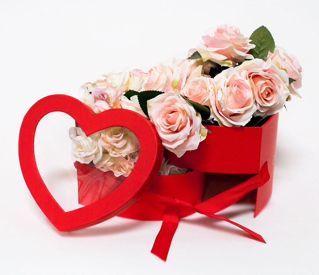 Red Heart Shape Flower Box