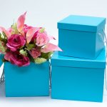 W9458 Light Blue Square Flower Boxes Set of 3