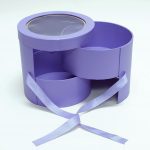 W9610 Double Layer Purple Round Flower Box with Window Lid (Two-Layers)