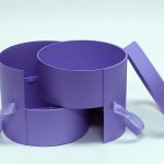 W9610 Double Layer Purple Round Flower Box with Window Lid (Two-Layers)