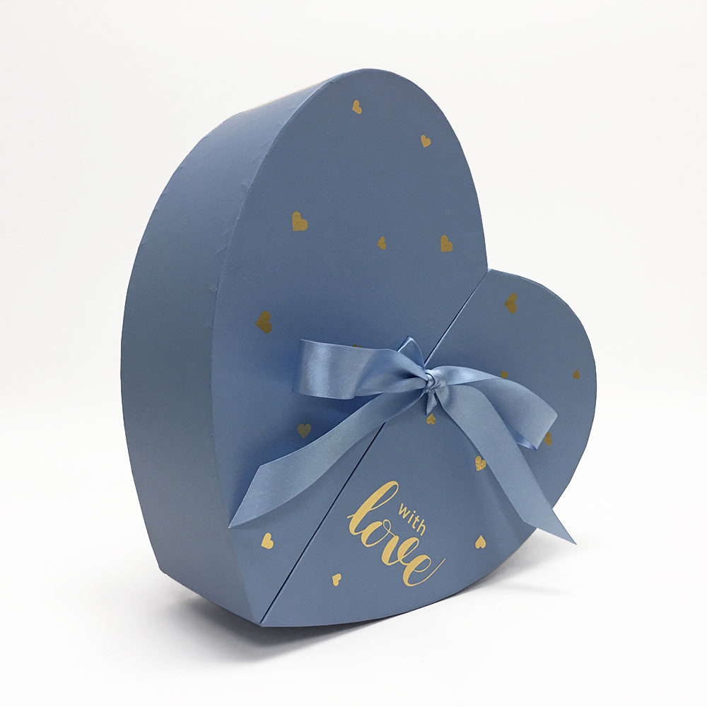Flower Box 6879-3 Blue Nested Heart Shape Flower Box