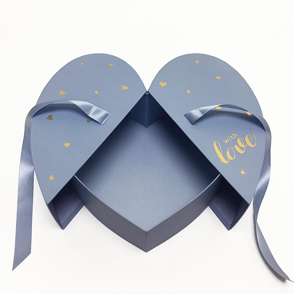 Flower Box 6879-4 Blue Nested Heart Shape Flower Box