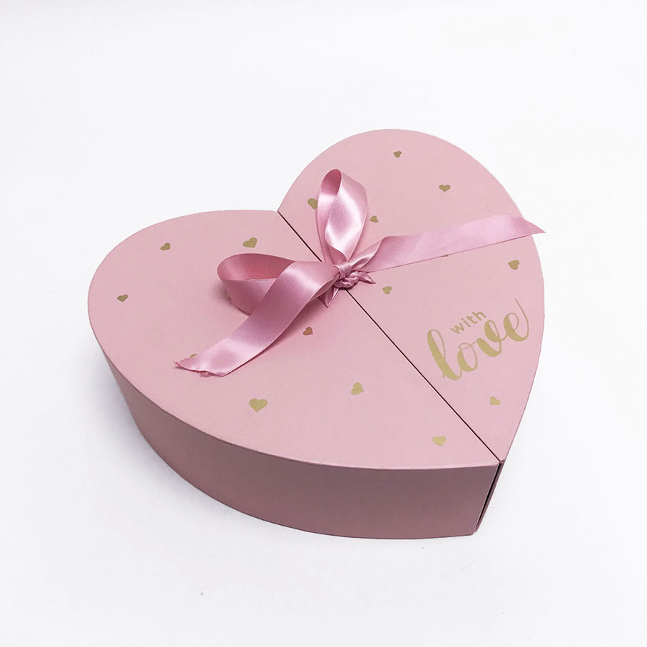 Pink Nested Heart Shape Flower Box