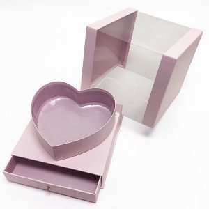 Pink Clear Heart Shape Box