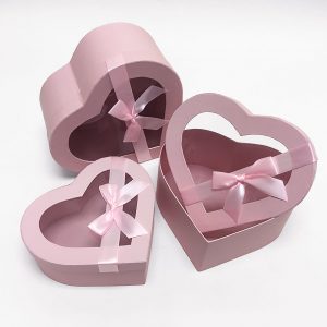 w7406-pink-heart-shape-flower-boxes-set-of-3-with-ribbon