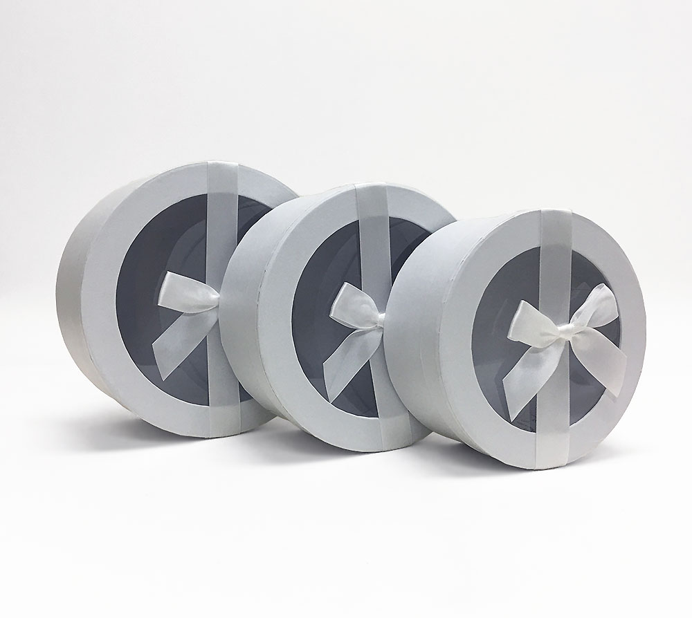 White Round Flower Boxes