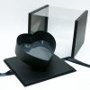 Black Acrylic Flower Box with Tilted Heart