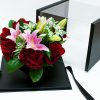 Black Acrylic Flower Box with Tilted Heart