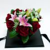 Black Acrylic Flower Box with Tilted Heart