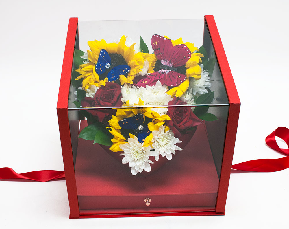 Red Acrylic Flower Box