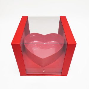 Red Square Transparent Flower Box