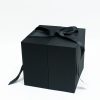 Black Square Flower Box With Heart Enclosed