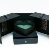 Black Square Flower Box With Heart Enclosed