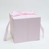 Pink Square Flower box with Heart Shape Container