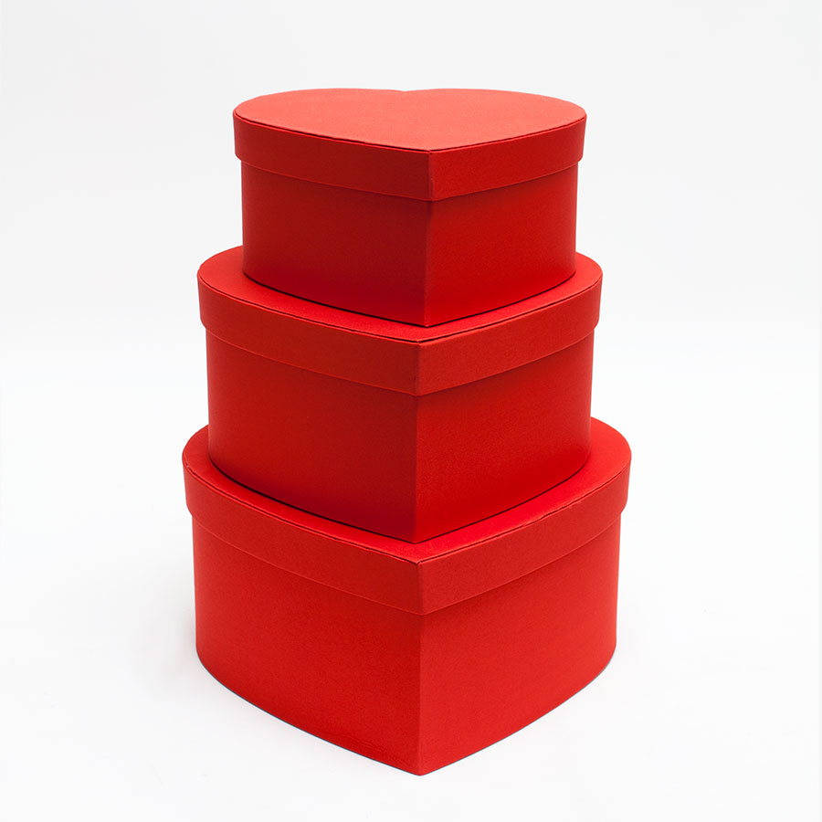 Red Cloth Heart shape Flower Boxes