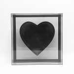 X Large Black Transparent Hard Plastic Square Flower Box With Heart Shape In The Middle