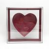 Large Red Transparent Square Heart Shape Flower Box