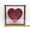 Large Red Transparent Square Heart Shape Flower Box
