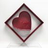 Large Red Transparent Square Heart Shape Flower Box