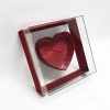 Acry101smred-2 Red Clear Square Heart Shape Flower Box