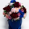 9218RB-2 Royal Blue Round Flower Boxes Set of 3