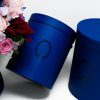 9218RB-3 Royal Blue Round Flower Boxes Set of 3
