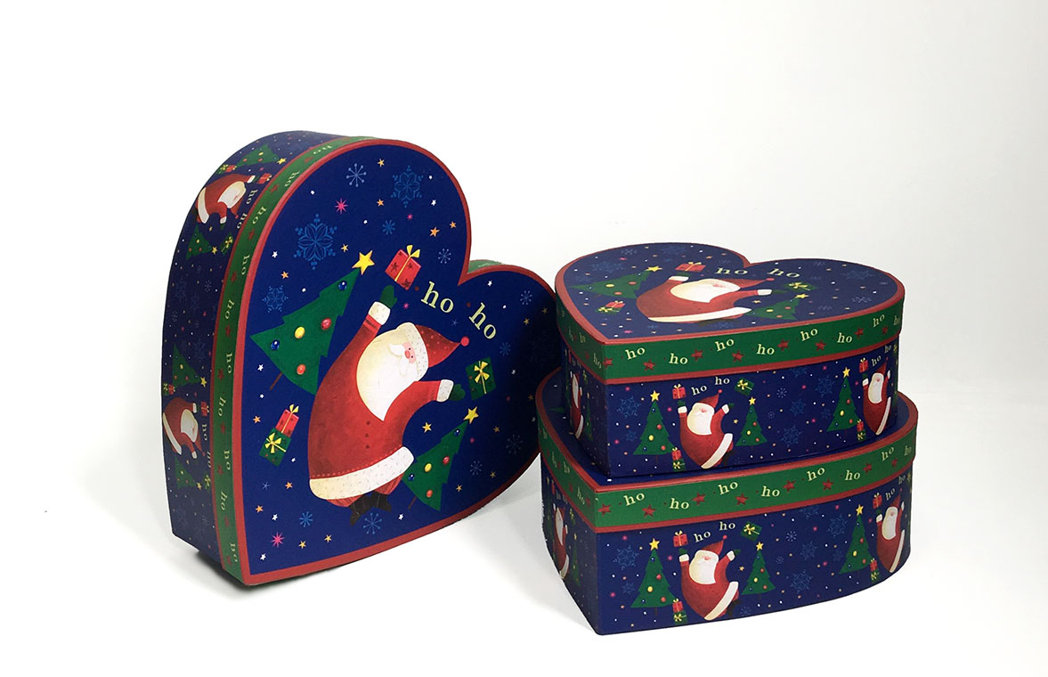 Christmas Santa Heart Shape Flower Boxes