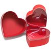 Set of 3 Red heart shape flower boxes