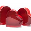 Set of 3 Red heart shape flower boxes