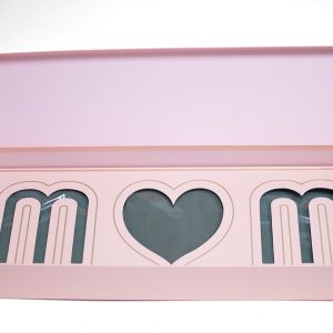 Pink Rectangular Love Mom Flower Box With Liners and Foams