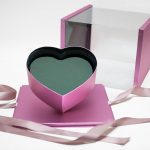 1021ARosegold Rose Gold Acrylic Square Flower Box Tilted Heart Center