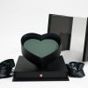 Black Acrylic Square Flower Box Tilted Heart Center And Drawer