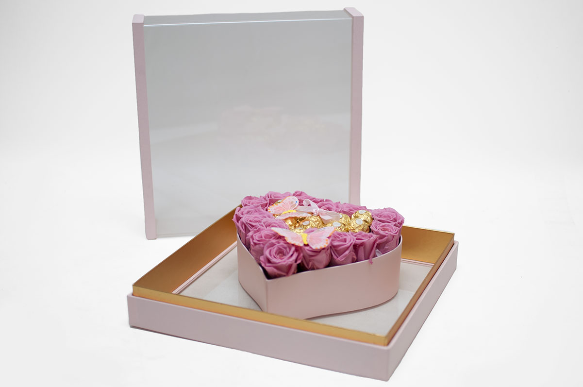 1125APnk Acrylic Pink Photo Frame Flower Box