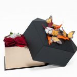 1121ABlk Black Diamond Heart Flower Box