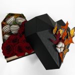 1121ABlk Black Diamond Heart Flower Box