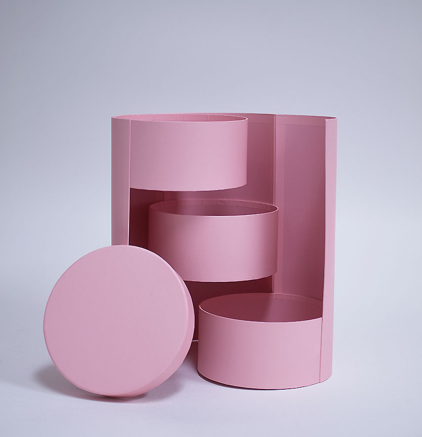 Pink Round 3 tier flower box