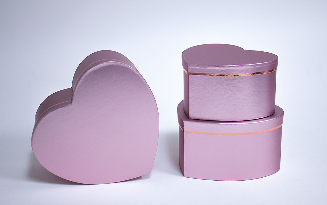 W7506 Rose Gold Heart Shape flower boxes