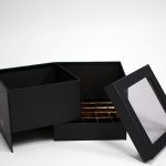 W9768 Black Square Double Layer Flower Box With Window